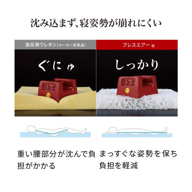 ≪ダブル≫朝が違う。リッチな寝心地！ブレスエアー（R）３つ折りマットレスコンフォートリッチ（厚さ約10cm） 敷布団 送料無料 624604_5