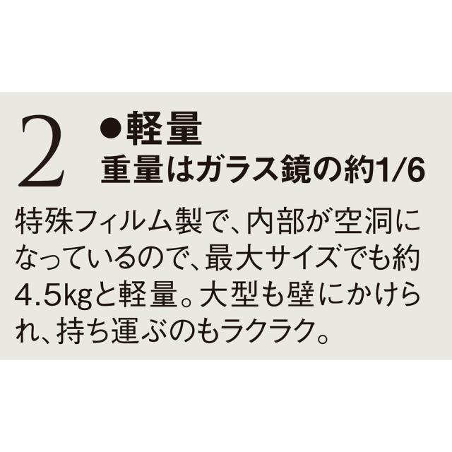 ≪幅約46cm≫ 額縁タイプ 割れない軽量フィルムミラー インテリア雑貨 スタンドミラー 姿見 全身鏡 661802_6