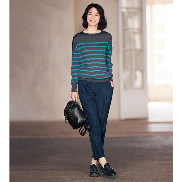 パンツ スキニー スリムパンツ とろみデニム風素材 タックパンツ 290703の通販は