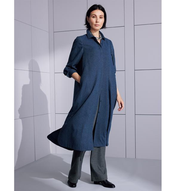 ワンピース チュニック マキシワンピース ロングワンピース イタリア素材 ストライプシャツワンピース 288103の通販は 32,800円