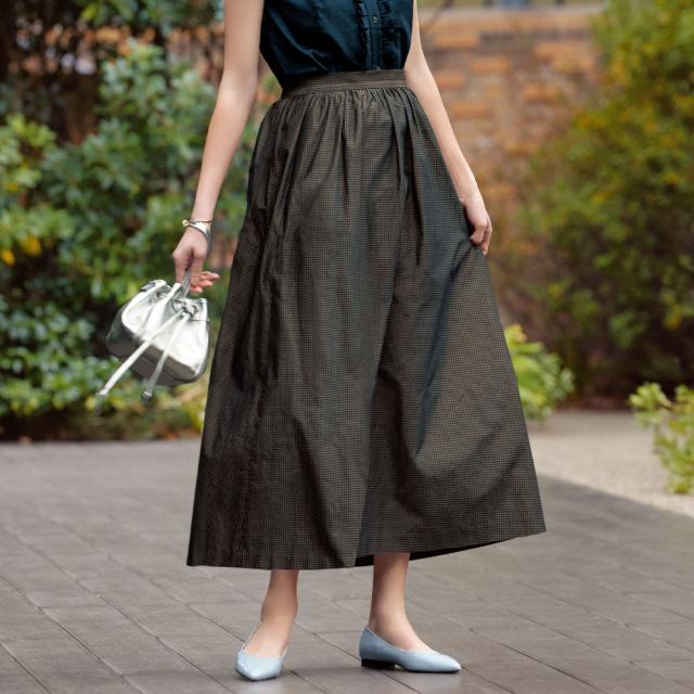 スカート プリント 柄スカート メモリータフタ ドビー ギャザースカート 271103の通販は