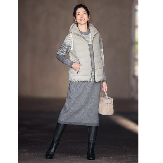 ワンピース チュニック ニットワンピース ウールカシミヤ ニットジャカードワンピース 290802の通販は 21,229円