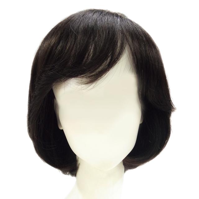 人毛100％フルウィッグ エレガントボブ ヘアケア ウィッグ M84903_1