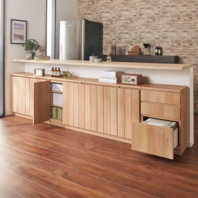 カフェスタイルのカウンター下収納 扉タイプ 幅89.5高さ70.5cm キッチン収納 キッチンカウンター下収納 641313