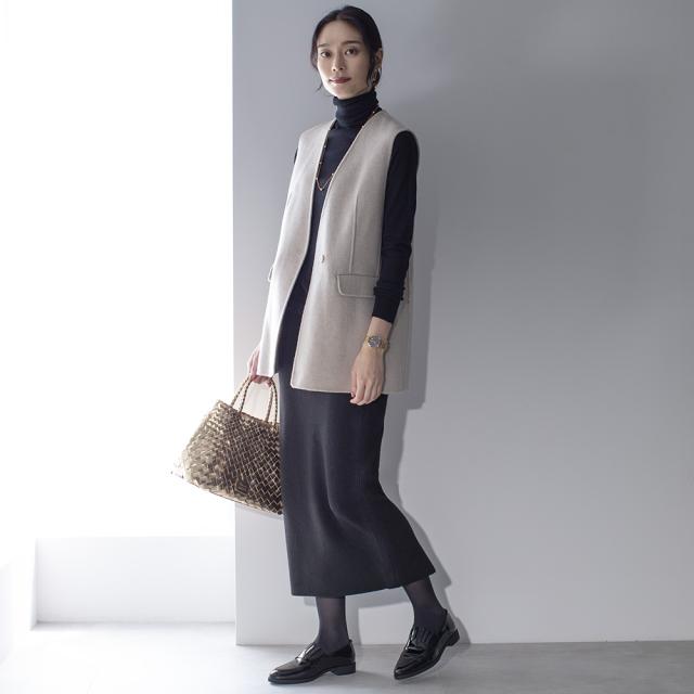 トップス ベスト ジレ ウール混 リバーパイルメルトン ジレ N60551の通販は 17,208円