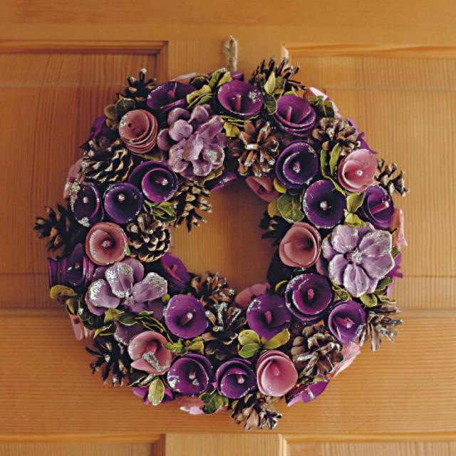 天然素材のリース＆小鳥のスタンドセット フラワースタンド プランター