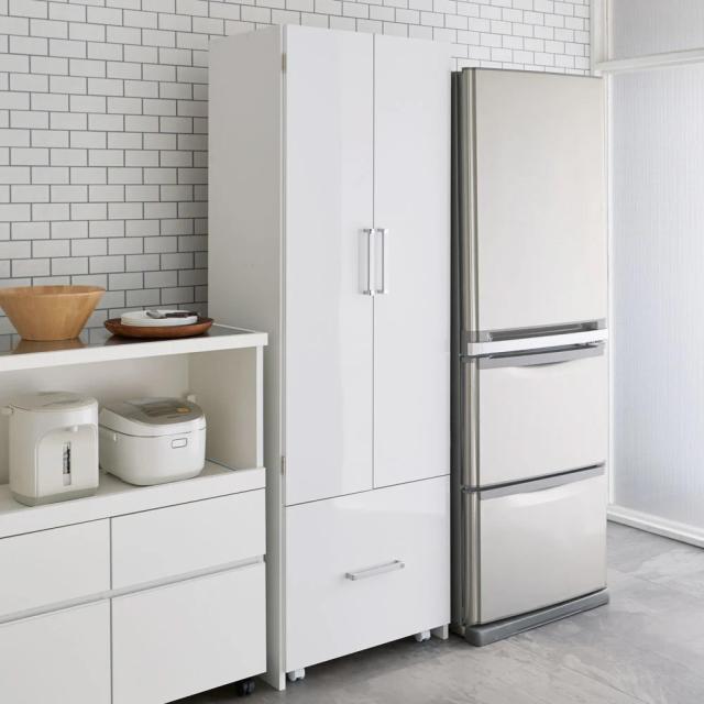 引き出して使える頑丈ワゴン付き キッチンストッカー 幅60cm キッチン収納 キッチンストッカー 隙間収納 586909