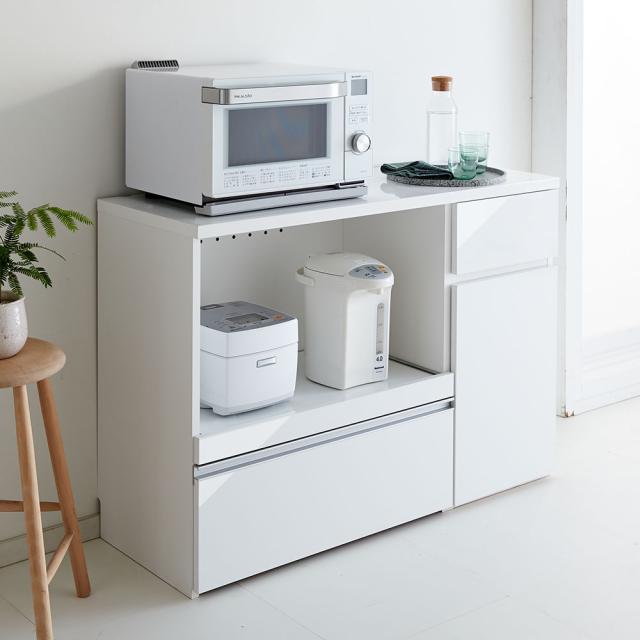 ≪幅90cm奥行40cm≫ サイズが選べる家電収納キッチンカウンター ロータイプ 幅90cm キッチン収納 キッチンカウンター 629607_3