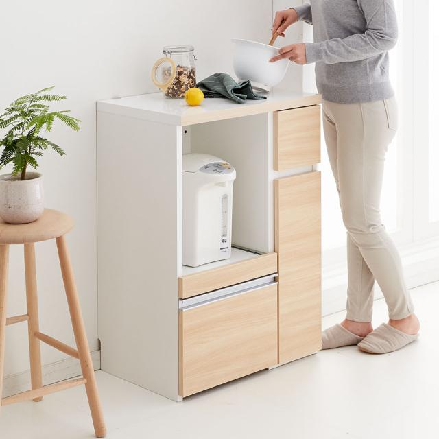 ≪幅90cm奥行40cm≫ サイズが選べる家電収納キッチンカウンター ロータイプ 幅90cm キッチン収納 キッチンカウンター 629607_4