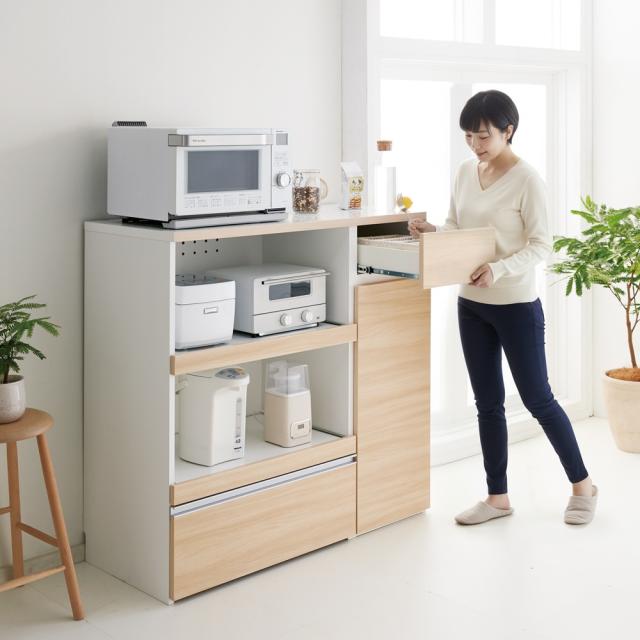 ≪幅120cm奥行50cm≫ サイズが選べる家電収納キッチンカウンター ハイタイプ 幅120cm キッチン収納 キッチンカウンター 629621