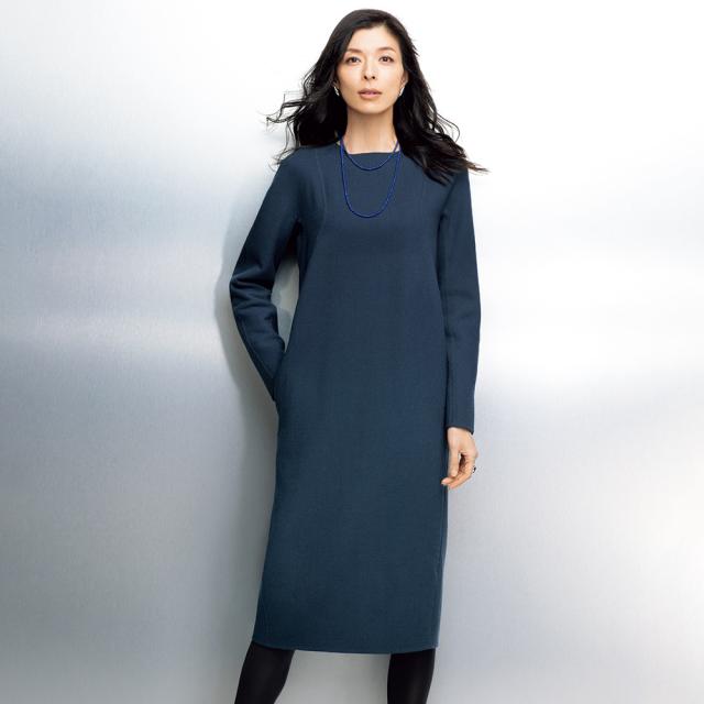 「NIKKE」 ウールダブルクレープ ワンピース ワンピース マキシワンピース ロングワンピース 125402