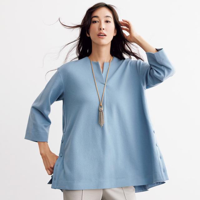 圧縮ウール スムースジャージー チュニック チュニック 長袖 七分袖チュニック 126703