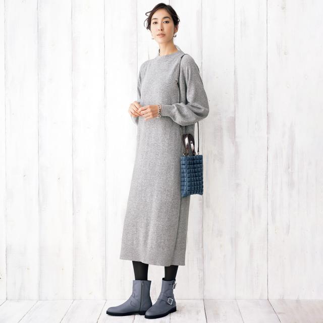 ウール混 ラメ糸使い ニットワンピース ワンピース ニットワンピース 127301