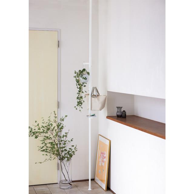 下駄箱 玄関収納 玄関周り雑貨 ヘルメットも収納できる玄関回りつっぱり収納ポール フック2本付き 881613の通販は 7,642円