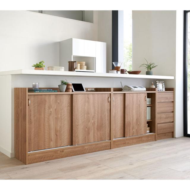 コンセント付き引き戸カウンター下収納庫 幅118cm奥行35cm 5044の通販はau Pay マーケット ディノス Au Pay マーケット店