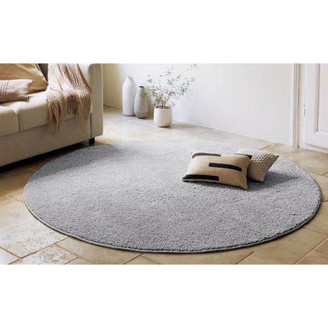 カーペット ラグ マット 円形ラグ 防炎・抗菌・防ダニ加工　セミシャギーラグ 〈アイビス〉  円形・径 約190cm 505905の通販は