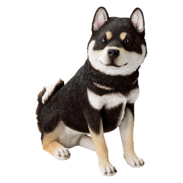 ティン柴 ≪親黒柴≫ 黒柴犬親子のオーナメント ガーデン 置物 G87909の