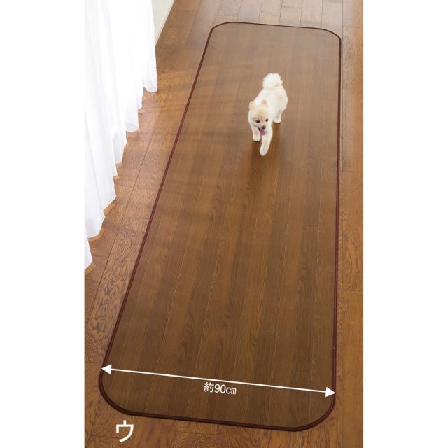 カーペット ラグ マット ≪約90×180cm≫ 消臭加工フローリング調 廊下敷き 873826