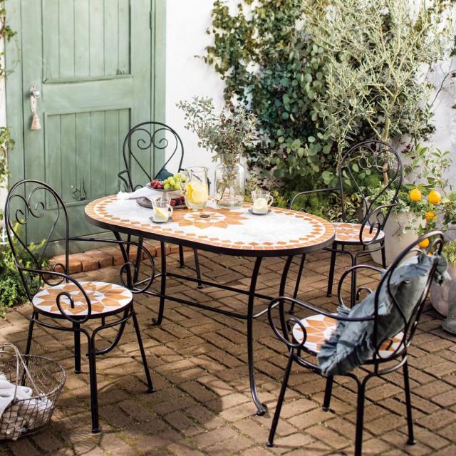 アンソレイユファニチャー オーバル5点セット ガーデンファニチャー ガーデンファニチャーセット G87204