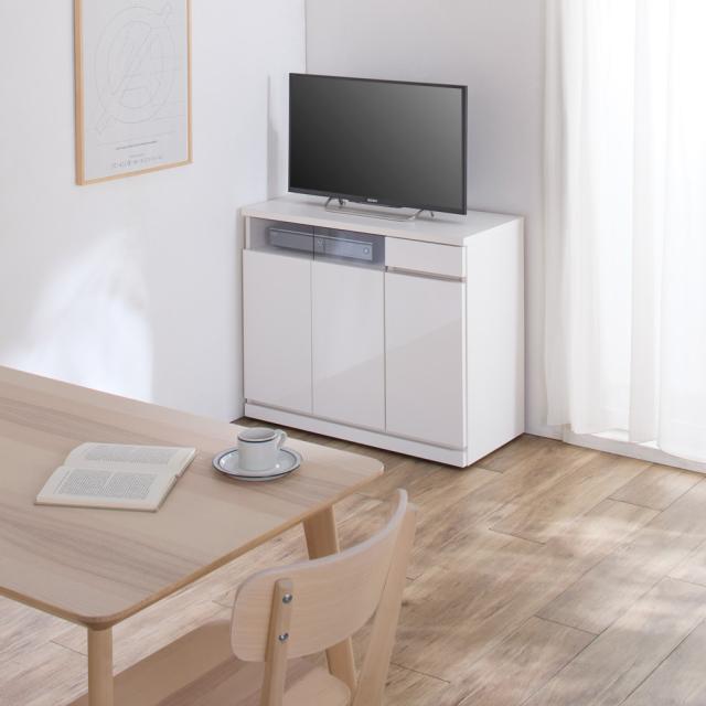 ［幅89cm］ハイタイプテレビ台 高さ75cm 日本製 完成品 キャスター付き テレビ台 テレビボード 壁面収納テレビ台 587801_1