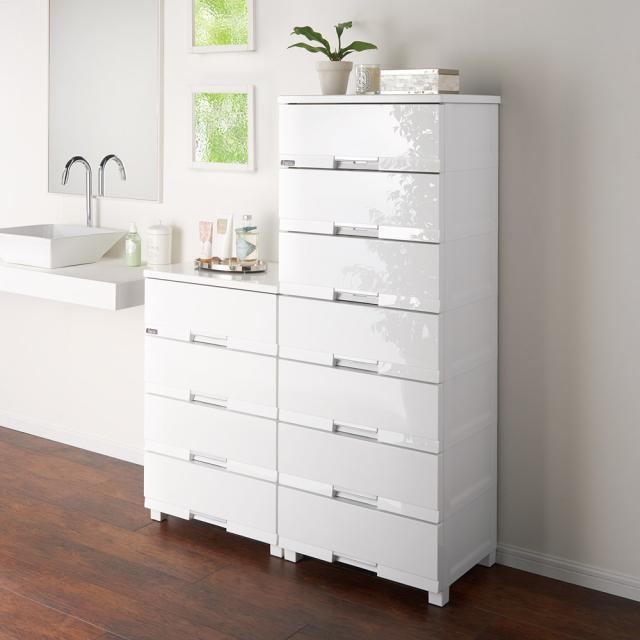 同梱・代引不可スマートラック NSTR-K134 キャスター付き 間口600×奥行300×高さ635mm　3段　ホワイト スマートラック NSTR-K134 キャスター付き 間口600×奥行300×高さ635mm