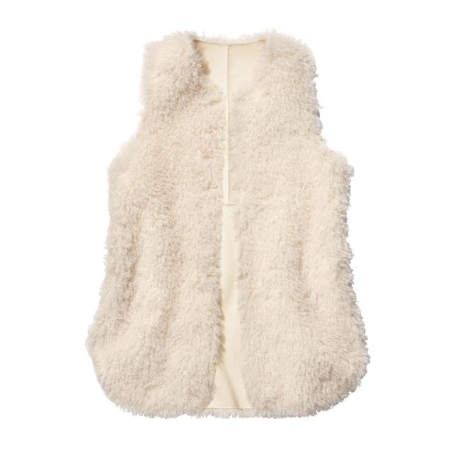リバーシブル フェイクムートン ジレ ジャケット ベスト ジレ A32101
