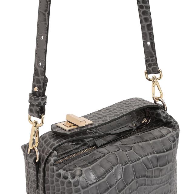 CLAUDIA/クラウディア クロコ型押し 2WAY バッグ（イタリア製） バッグ
