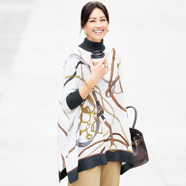 ベルト柄 スクエアフォルム チュニック Tシャツ カットソー デザインカットソー 111002