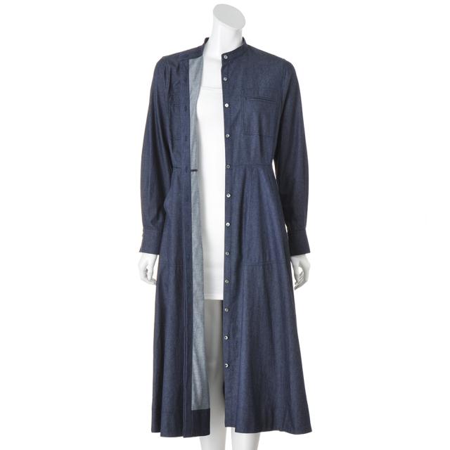 ソフトデニム シャツワンピース ワンピース マキシワンピース ロング