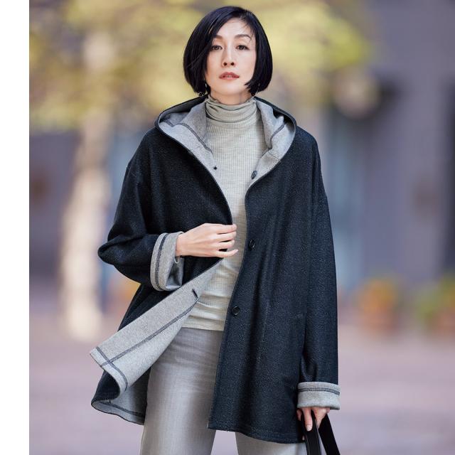 コート 「森下メリヤス」 Wフェイスジャージー リバーシブル フーデッドコート 276003の通販は