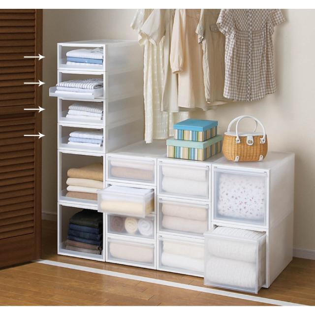 フリーボックス 収納ボックス 小物収納 クローゼットシステム トレータイプ 4個組 532322の通販は