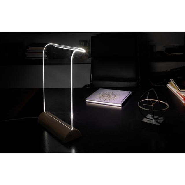 LEDデスクライト Glowide（グローワイド）【コード式ウッド】 照明器具 ライト 時計 テーブルランプ 661204_1