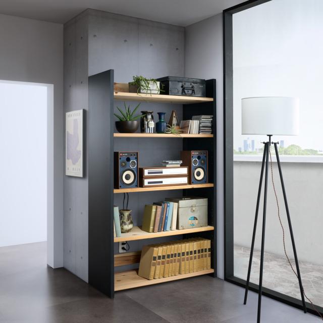 ウォールシェルフ 棚 幅110cm 杉板 杉天然木棚のスタイリッシュ頑丈ラック 幅110cm奥行43.5cm高さ90cm