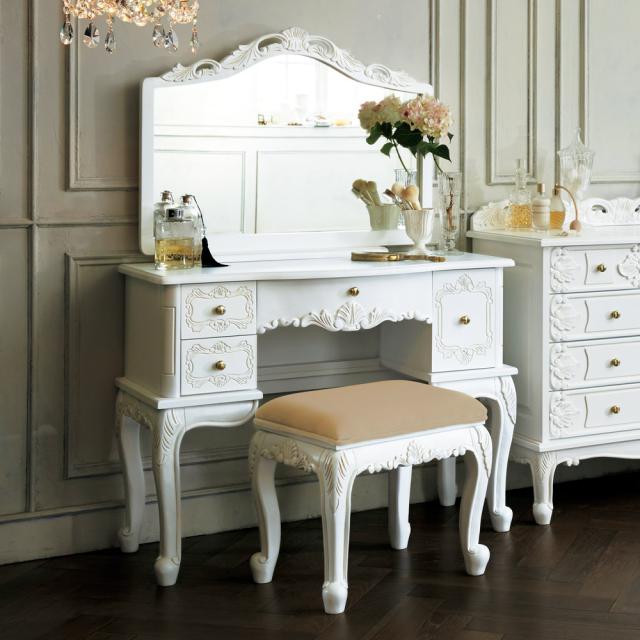 アンティーク　収納式ドレッサー アンティーククラシックシリーズ ドレッサー＆スツール 小物収納