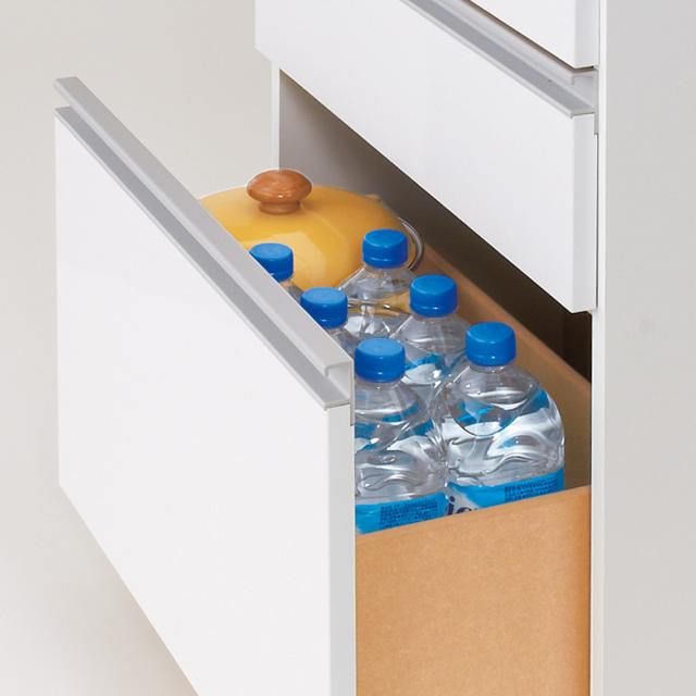 薄型で省スペースキッチン突っ張り収納庫 チェストタイプ 幅75cm・奥行31cm キッチン収納 キッチンボード 630309