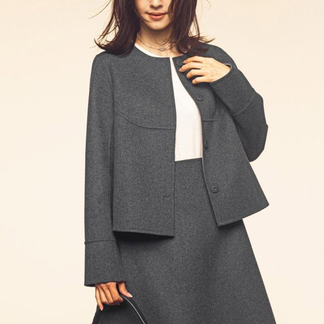 ウール混 ダブルフェイス ジャケット ファッション ジャケット PC5934
