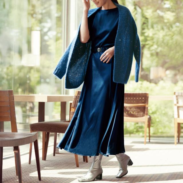 30匁シルクサテン ワンピース ファッション ワンピース PC5968