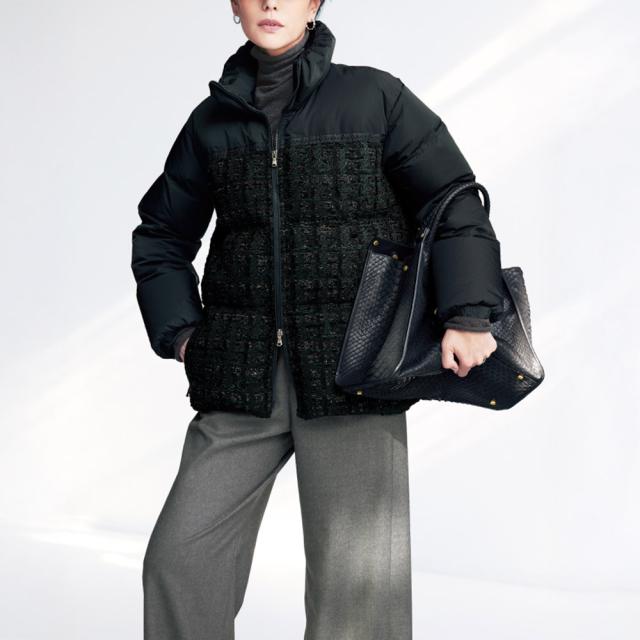 マリア・ケント社 ツイード使い ダウンジャケット ファッション コート PC5974