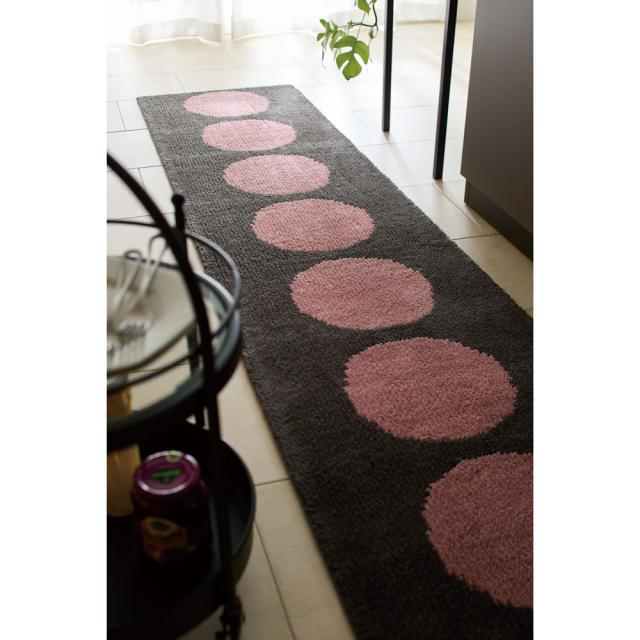 カーペット ラグ マット キッチンマット 防臭 抗菌 ロングマット ループ 日本製 滑り止め 柄 ≪約55×240cm≫ Genesee/ジェネシー シリーズ マット H57555 すき間を埋めるキッチンマット L-Fit ピンク LL 45cm×270cm 厚み6mm