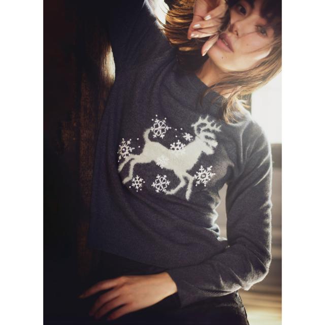 トップス プリント 柄トップス トナカイ柄ジャカード ニットプルオーバー 316101の通販は