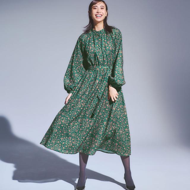 ワンピース チュニック マキシワンピース ロングワンピース カットジャカード フラワープリントワンピース 316601の通販は