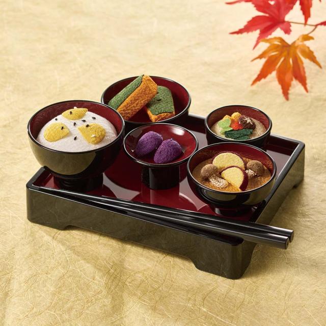 ≪器付きフルセット≫ 〈龍虎堂〉ちりめん京のお供え御膳 年中行事用品 季節商品 LX7818_3