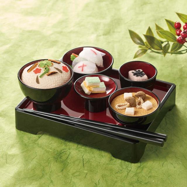 ≪器付きフルセット≫ 〈龍虎堂〉ちりめん京のお供え御膳 年中行事用品 季節商品 LX7818_4