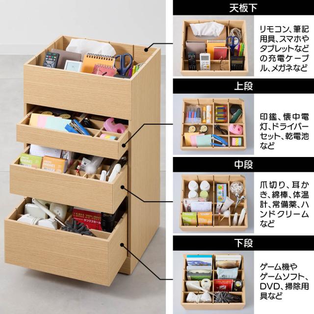 「あれどこいった？」をなくす 仕切りで分類収納ワゴン リビング収納 リビング 622401_3