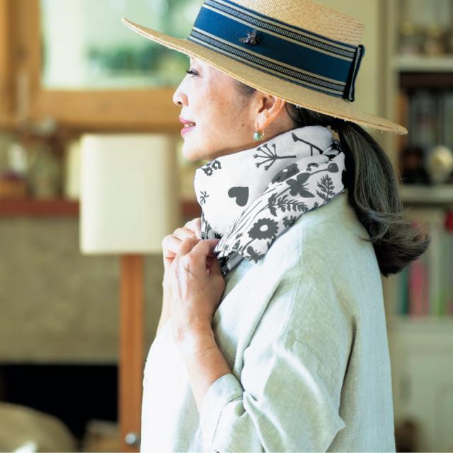 吉谷さんデザイン プレイリーガーデンシリーズ フレンチリネンのストール ストール スカーフ マフラー G85403