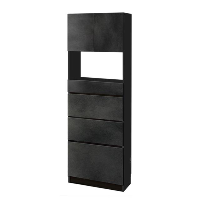 スイッチ避け壁面収納シリーズ スイッチよけタイプ（上台扉付き・下台引き出し）幅60cm奥行40cm 本棚 ラック CD DVDラック 631438