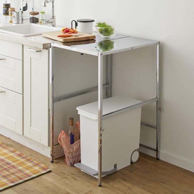 家具 収納 キッチン収納 食器棚 キッチン隙間収納 幅と高さが伸縮できるステンレス作業台 幅30 45cm 奥行60cm の通販はau Pay マーケット ディノス Au Pay マーケット店