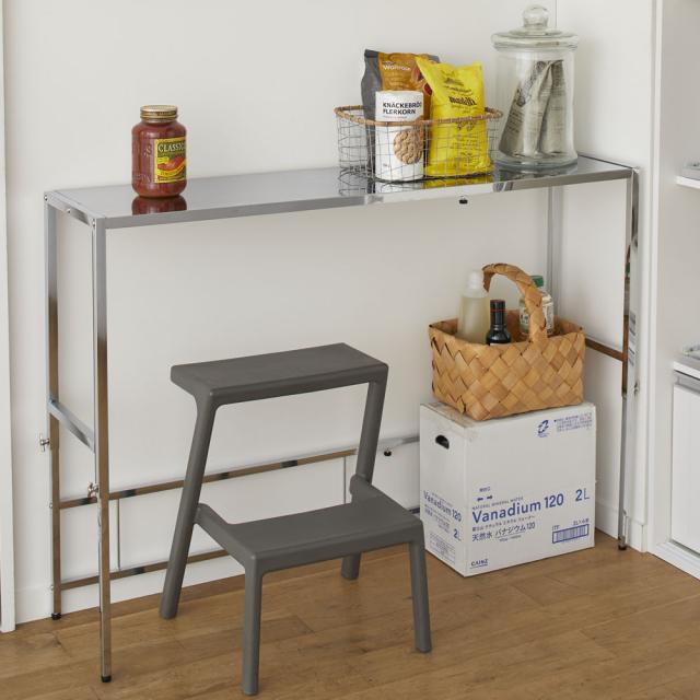 家具 収納 キッチン収納 食器棚 キッチン隙間収納 幅と高さが伸縮できるステンレス作業台 幅76 1cm 奥行30cm の通販はau Pay マーケット ディノス Au Pay マーケット店