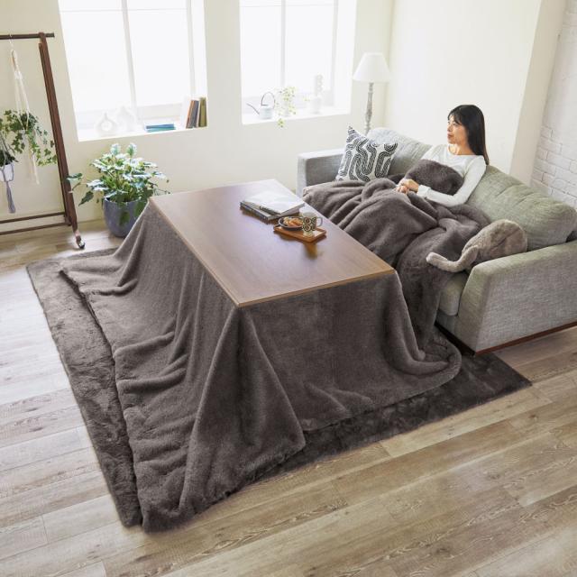 ≪約200×240cm≫ ソファにも対応 ファー調こたつシリーズ ふかふかラグ カーペット ラグ マット 洗えるラグ 611130_2