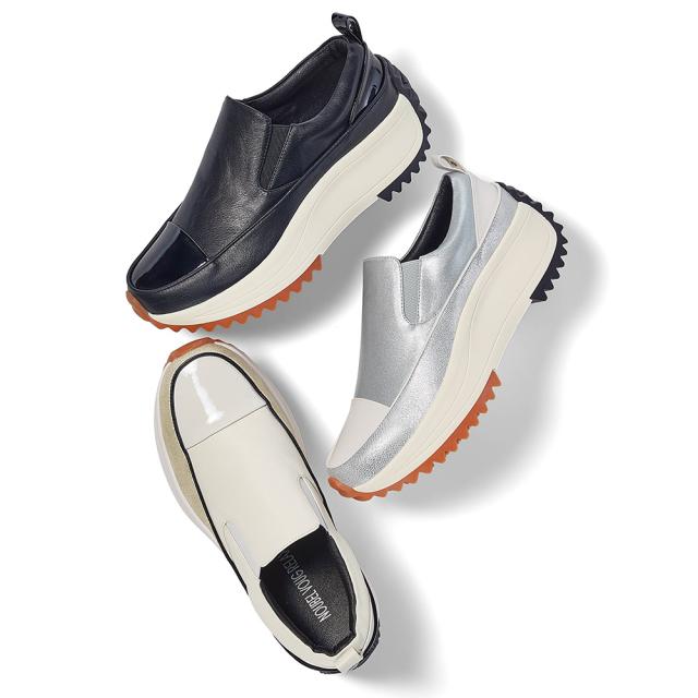 ヌーベルヴォーグ リラックス 厚底切替 スリッポン スニーカー コンフォートシューズ コンフォートパンプス シューズ M28304